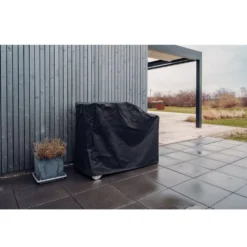 Höfats Fire Kitchen Abdeckhaube Bowl 57 -Camping Rabatt Geschäft abdeckhaube mit 4 klettverschluessen sichere befestigung seitliche befestigungsschlitze fuer luftzirkulation hoefats fire kitchen schwarze plane 1000 2 27302