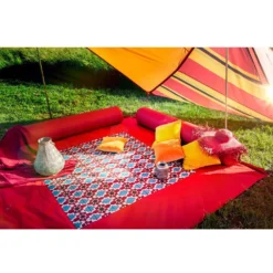 Verbindbarer Outdoorteppich Bent Zip-Carpet Ocker Afrika Druck -Camping Rabatt Geschäft bent tarp tc zip carpet dunkelgrau uni verbindbar sonnensegel 1000 2 24401
