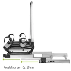 Deichsel Fahrradträger Eufab BS260, Silber -Camping Rabatt Geschäft eufab velotraeger fuer wohnwagen deichseltraeger bs260 50cm ausziehbar 1000 3 28487