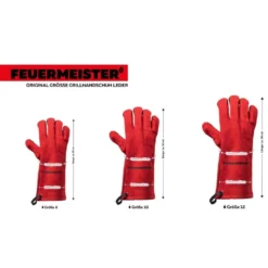 Feuermeister Premium BBQ Grillhandschuhe, Leder, Grösse 8 -Camping Rabatt Geschäft feuermeister grillhandschuhe groesse 8 laenge 30cm rindspaltleder rot hitzebestaendig 1000 3 24665
