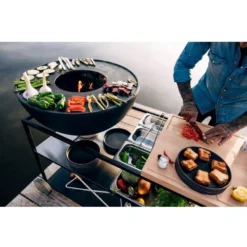 FIRE KITCHEN Mit BOWL 70 Plancha-Grillset Tief -Camping Rabatt Geschäft feuerschale bowl70 plancha grillset tief hoefats fire kitchen outdoor kueche mobil grillen auf drei ebenen 1000 3 26346