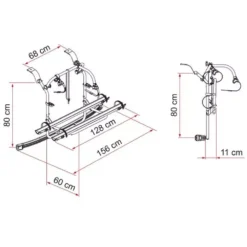 Fahrradträger Fiamma Carry-Bike Ford Custom Nugget Ab 2012 -Camping Rabatt Geschäft fiamma carry bike ford custom nugget schwarzer velotraeger skizze massangabe 1000 4 28540