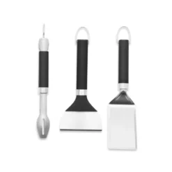 Weber 3-teiliges Plancha Zubehörset -Camping Rabatt Geschäft grillwender grillschaber grillzange edelstahl grillzubehoer weber grillplatte plancha 1000 2 26566