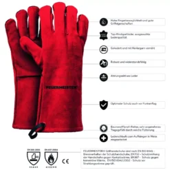 Feuermeister Premium BBQ Grillhandschuhe, Leder, Grösse 8 -Camping Rabatt Geschäft grillzubehoer feuermeister premium grillhandschuhe groesse 8 atmungsaktives leder 1000 2 24665