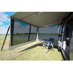 Markisen-Vorderwand DWT Happy Sun, Schwarz -Camping Rabatt Geschäft markisenfront dwt happy sun schwarz mesh gewebe markiesenzubehoer 1000 1 23200