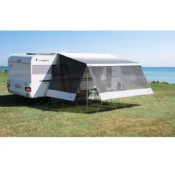 Markisen-Vorderwand DWT Happy Sun, Schwarz -Camping Rabatt Geschäft markisenvorderwand dwt happy sun fuer thule omnistor fiamma markisen 1000 3 23200
