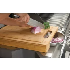 Napoleon PRO Schneidebrett Mit Edelstahlschalen -Camping Rabatt Geschäft napoleon pro schneidebrett bambusbrett grillzubehoer 2 2 11801