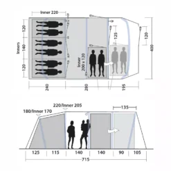 Aufblasbares Campingzelt Outwell Tennessee 6+2 Air -Camping Rabatt Geschäft skizze 2 outwell tennessee 6 2 air campingzelt familienzelt acht personen 1000 2 27458