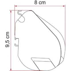 Wandmarkise Fiamma F35 Pro 220, Tuch: Royal Grey, Gehäuse: Titanium -Camping Rabatt Geschäft skizze masse fiamma f35 pro markise 1000 10 22757