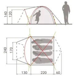 Trekking-Kuppelzelt VAUDE Campo Grande XT 4P, Chute Green -Camping Rabatt Geschäft vaude campo grande xt 4p groessenangabe masse trekking zelt 1000 1 20607